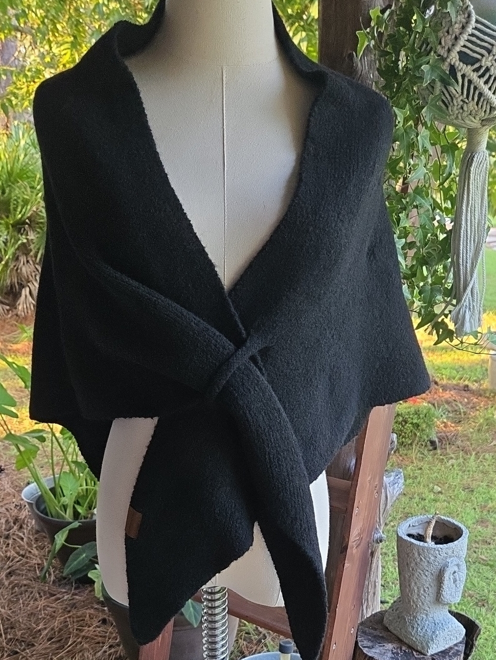 Stylish Shawl Black Wrap Around Shoulder Shawl One Size